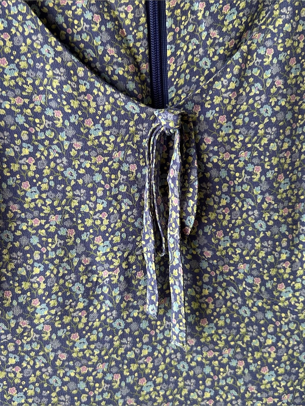 Vintage GAP Sleeveless Midi Dress Cottagecore 90’s Ditsy Floral Periwinkle M - Picture 5 of 12